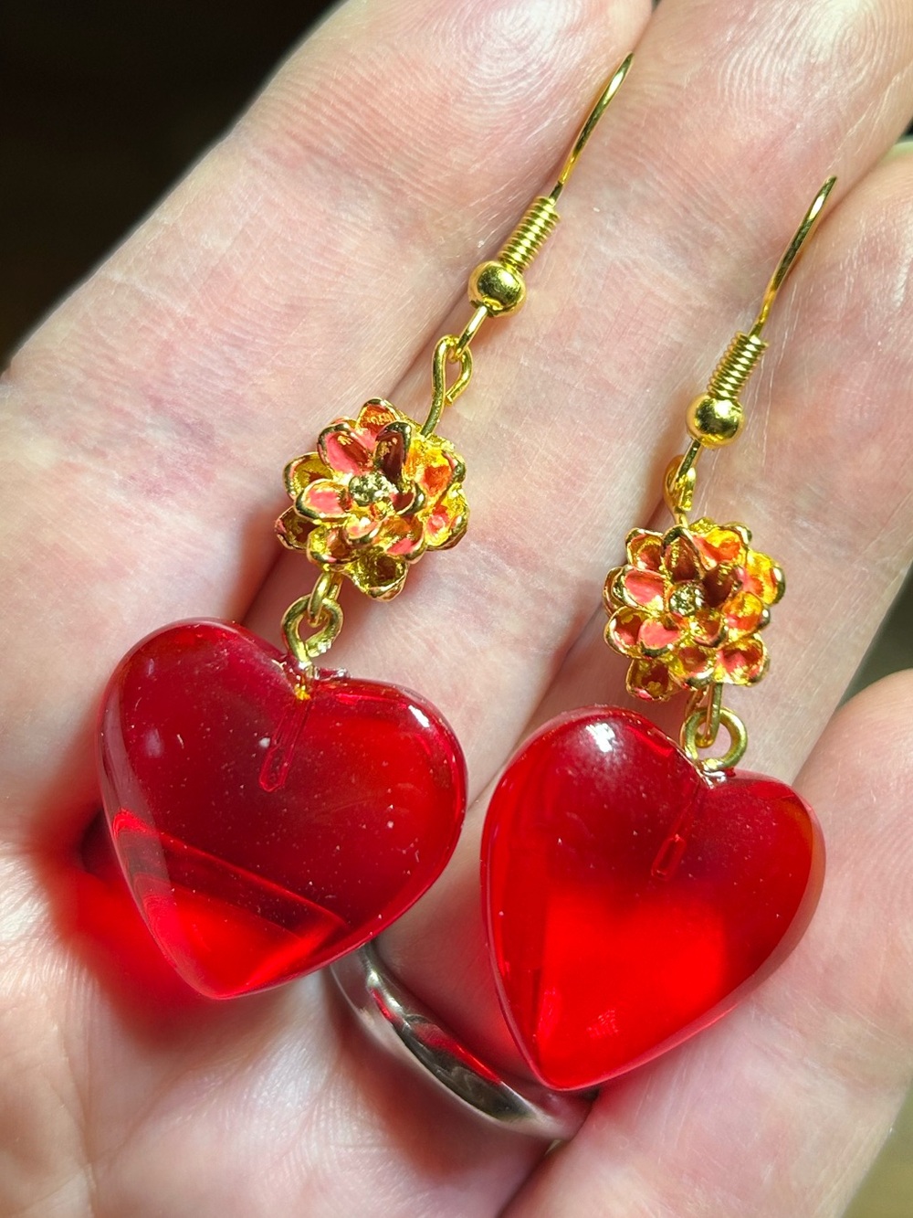 3/$25 Red Heart Drop Earrings - Picture 2 of 6